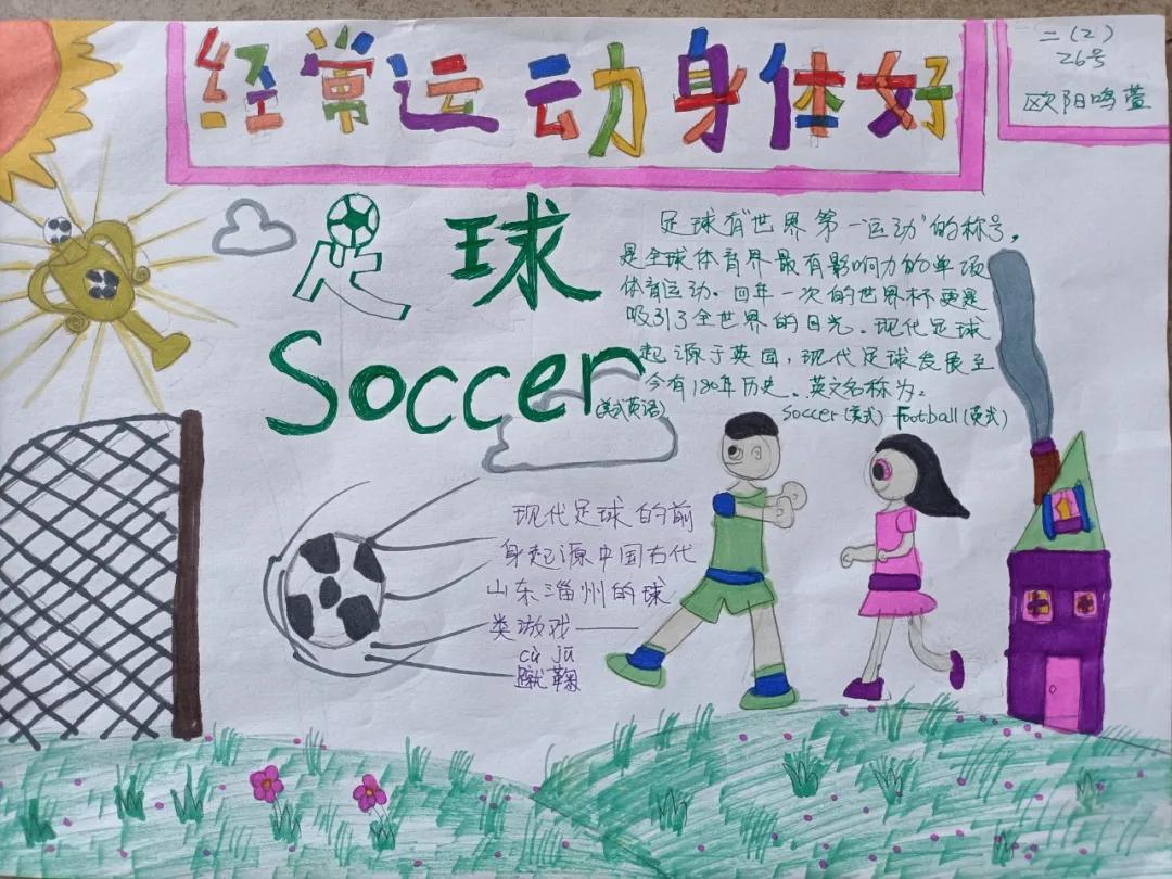 二年级足球手抄报绘画（我馆联合京溪小学开展“走进足球世界·共创足球文化”手抄报活动）