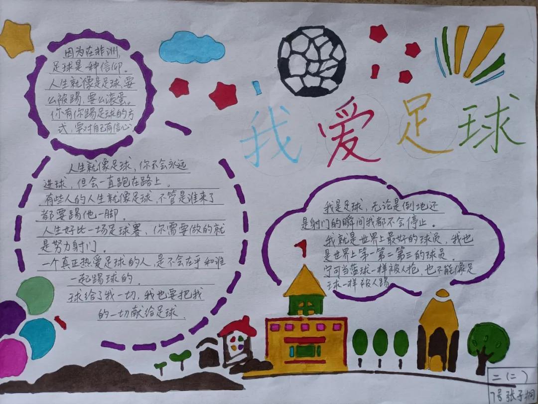 二年级足球手抄报绘画（我馆联合京溪小学开展“走进足球世界·共创足球文化”手抄报活动）